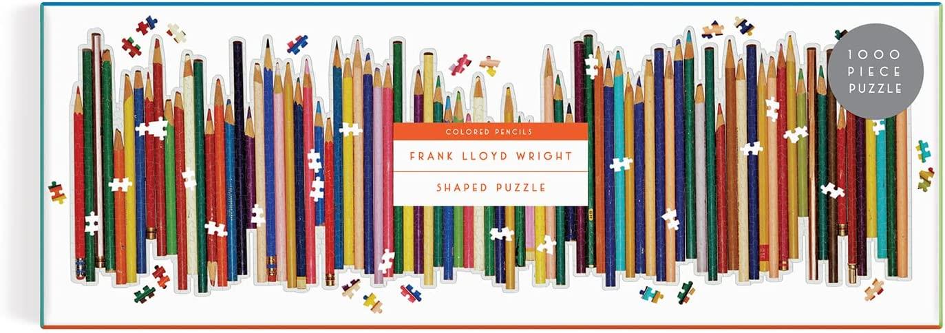 Galison Colored Pencils,  Frank Lloyd Wright Shaped Panorama Jigsaw Puzzle (1000 Pieces)